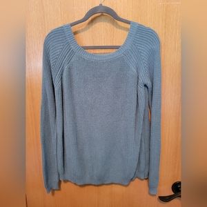 Slate Blue Lulus Open Back Sweater